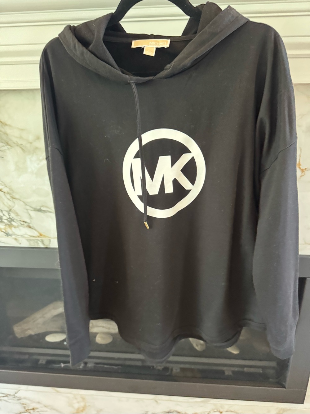 Michael Kors Black Hoodie with White MK Logo